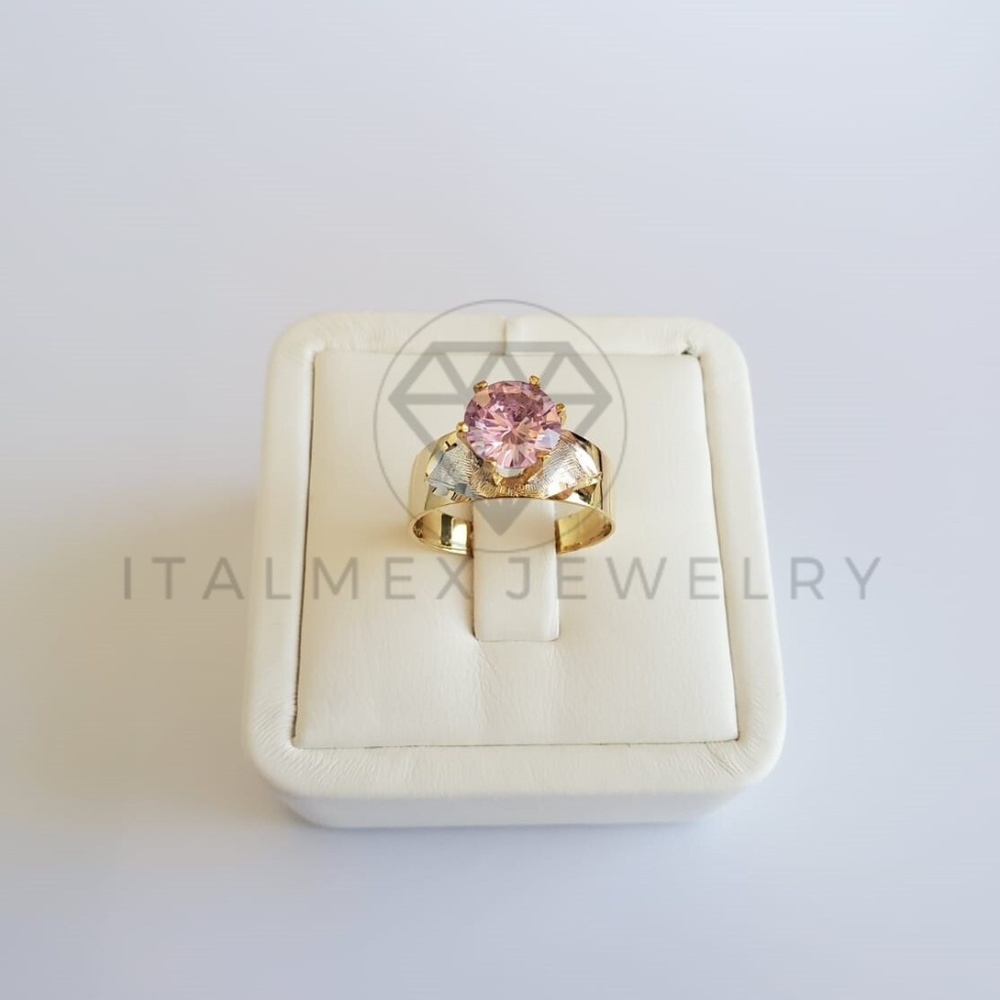 18K GF Pink Solitaire CZ Ring|Anillo Oro Laminado - Picture 2 of 5